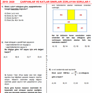 8.SINIF ÇARPANLAR VE KATLAR SINIRLARI ZORLAYAN SORULAR-1 - Ramazan