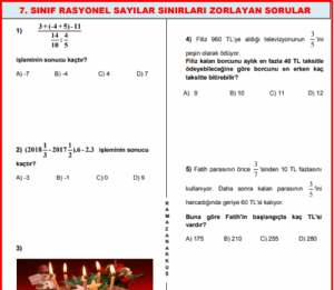 7.SINIF RASYONEL SAYILAR SINIRLARI ZORLAYAN SORULAR - Ramazan AKKUŞ ...